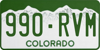 CO license plate 990RVM