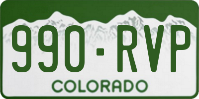 CO license plate 990RVP