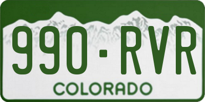CO license plate 990RVR