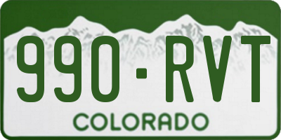 CO license plate 990RVT