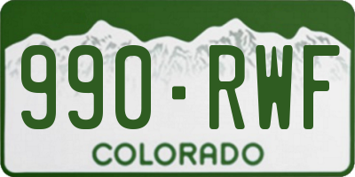 CO license plate 990RWF