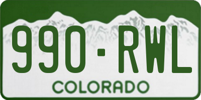 CO license plate 990RWL