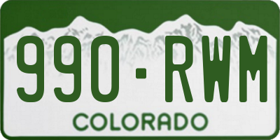 CO license plate 990RWM