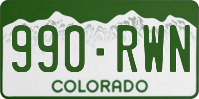 CO license plate 990RWN