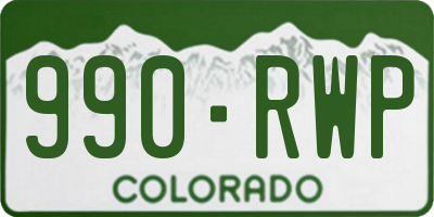 CO license plate 990RWP
