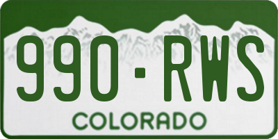 CO license plate 990RWS