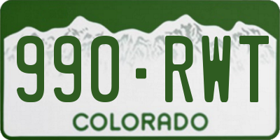 CO license plate 990RWT