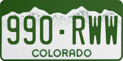 CO license plate 990RWW