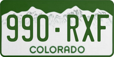 CO license plate 990RXF