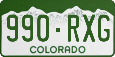 CO license plate 990RXG