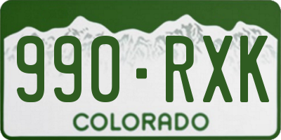CO license plate 990RXK