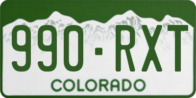 CO license plate 990RXT
