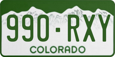 CO license plate 990RXY