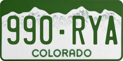 CO license plate 990RYA