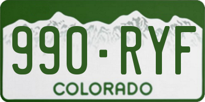 CO license plate 990RYF