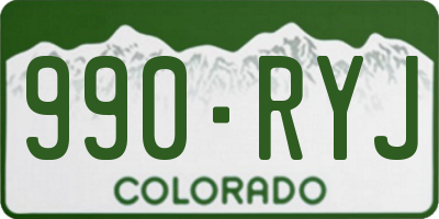 CO license plate 990RYJ