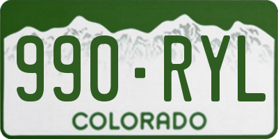 CO license plate 990RYL