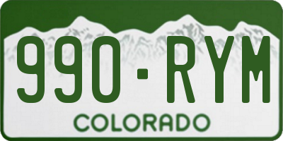CO license plate 990RYM