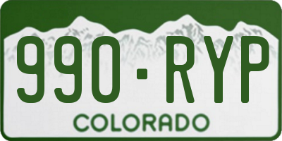 CO license plate 990RYP