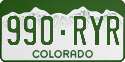 CO license plate 990RYR