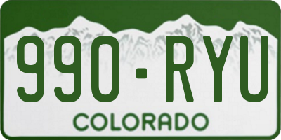 CO license plate 990RYU