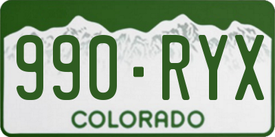 CO license plate 990RYX