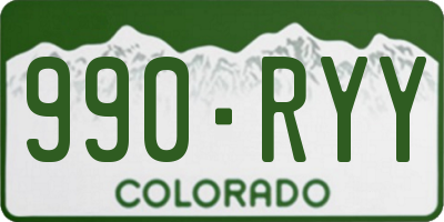 CO license plate 990RYY