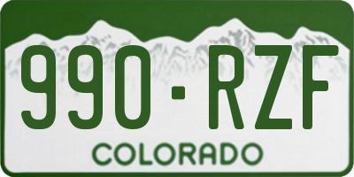 CO license plate 990RZF