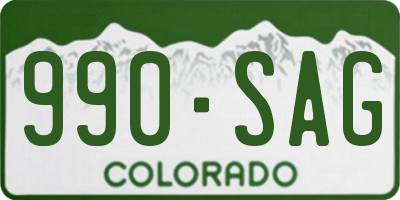 CO license plate 990SAG