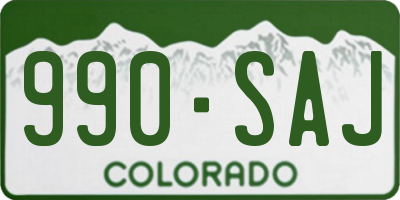 CO license plate 990SAJ