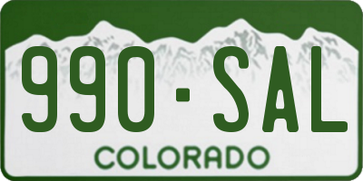 CO license plate 990SAL
