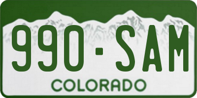 CO license plate 990SAM