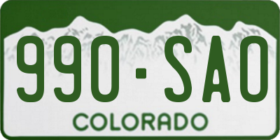 CO license plate 990SAO
