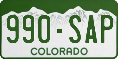 CO license plate 990SAP