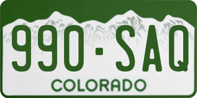 CO license plate 990SAQ