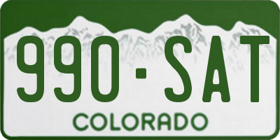 CO license plate 990SAT