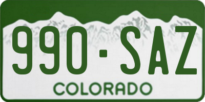 CO license plate 990SAZ