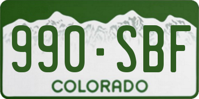 CO license plate 990SBF