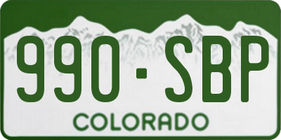 CO license plate 990SBP