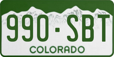 CO license plate 990SBT