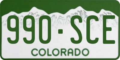 CO license plate 990SCE