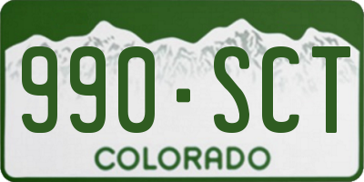 CO license plate 990SCT