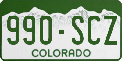 CO license plate 990SCZ
