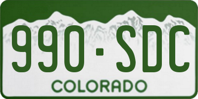 CO license plate 990SDC