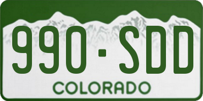 CO license plate 990SDD