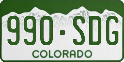 CO license plate 990SDG