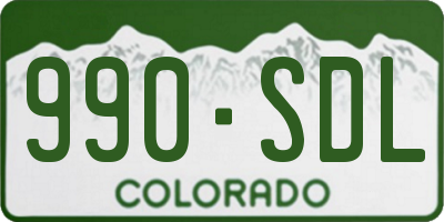 CO license plate 990SDL