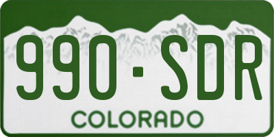 CO license plate 990SDR