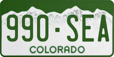 CO license plate 990SEA