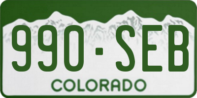 CO license plate 990SEB